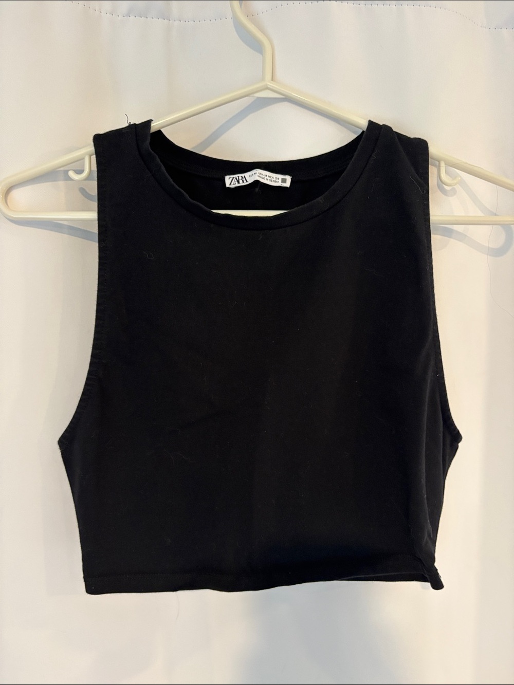 Zara Black Cropped Muscle Tank